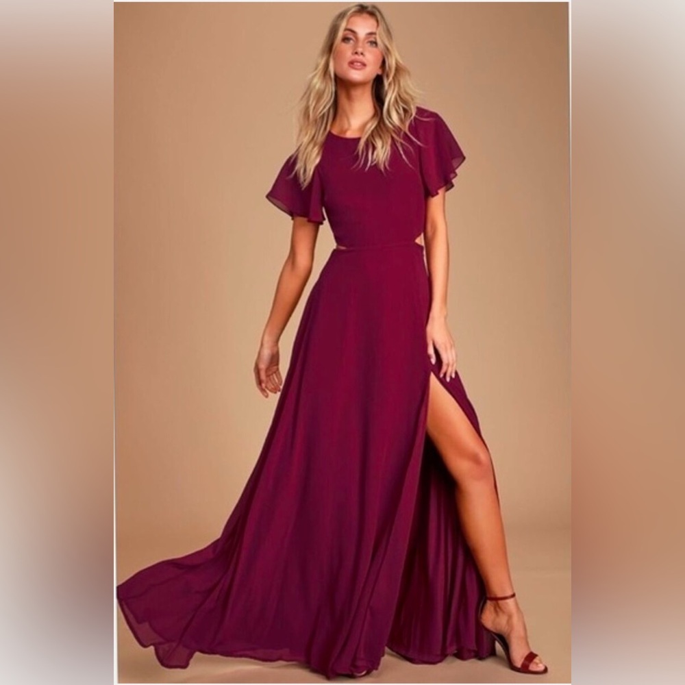 New Lulus  Burgundy Maxi Dress